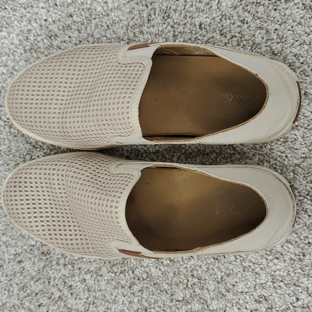 Olukai Pehuea Loafers Mesh Textile Upper Beige Slip On Casual Stretch Womens 8 - Picture 7 of 10